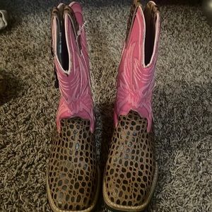 Pink little girl cinch cowboy boots